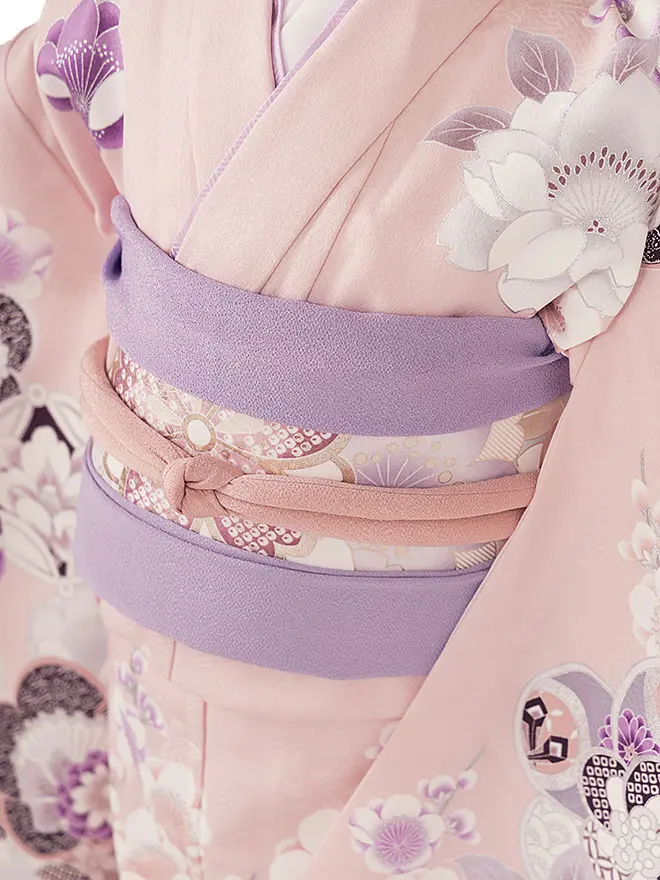 【日本製】7歳 女の子 結び帯 桜 ピンク 7774