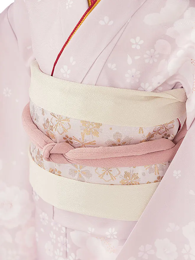 【花ひめ】7歳 女の子 結び帯 桜 ピンク 7791
