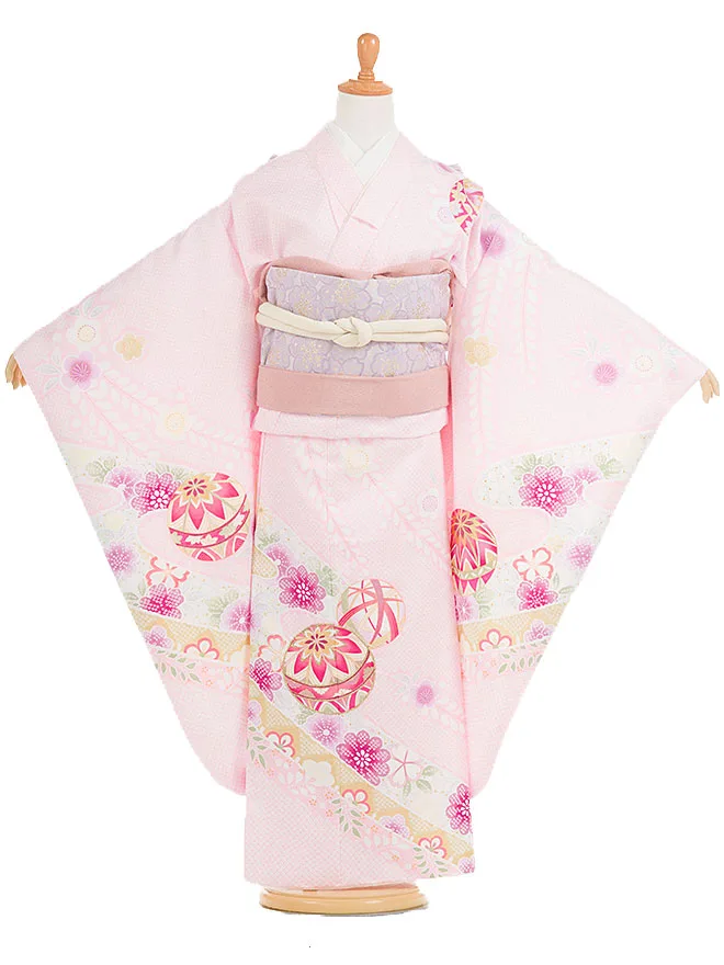 【花ひめ】7歳女の子 日本製 薄ピンク 鞠 7840