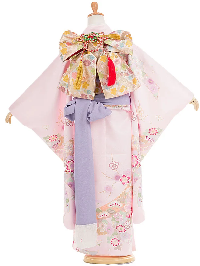 【花ひめ】7歳女の子 日本製 薄ピンク 熨斗目 7841