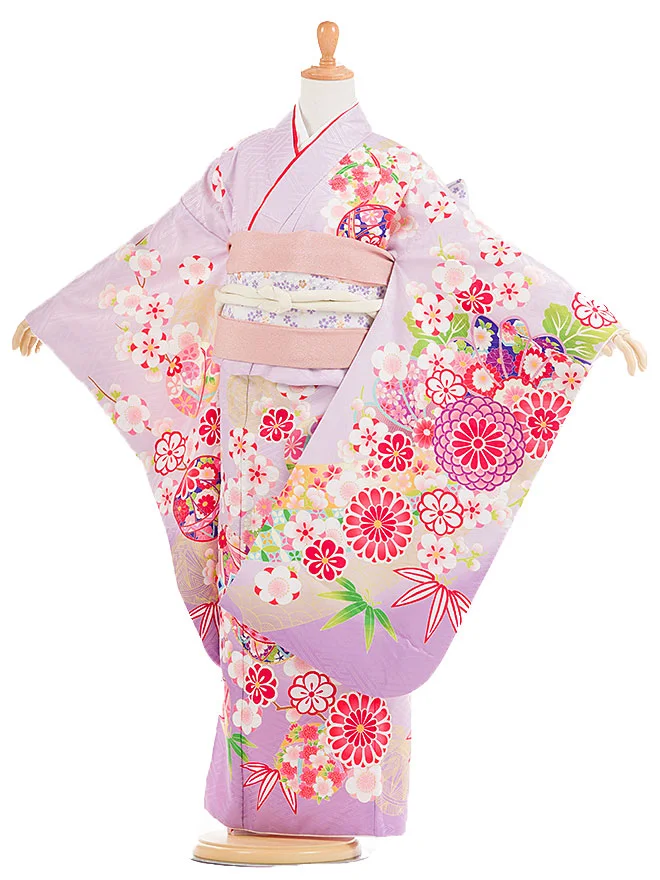 7歳女の子 桜 菊 藤色  7870