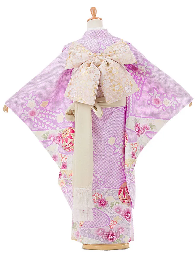 【花ひめ】7歳女の子 日本製 鹿の子風 薄紫 7881