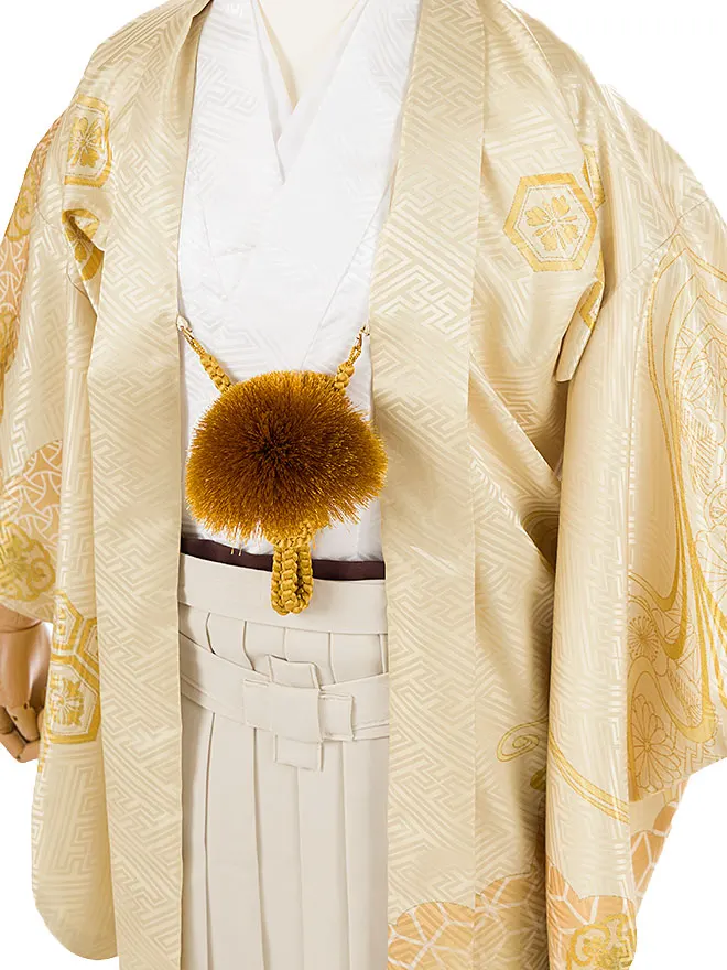 かんたん着付け 小学生 男袴 金 流水紋 1440