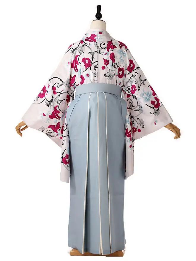 小学生卒業式女袴 白 胡蝶蘭 0191