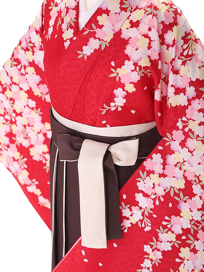 小学生卒業式女袴 赤 桜 0204