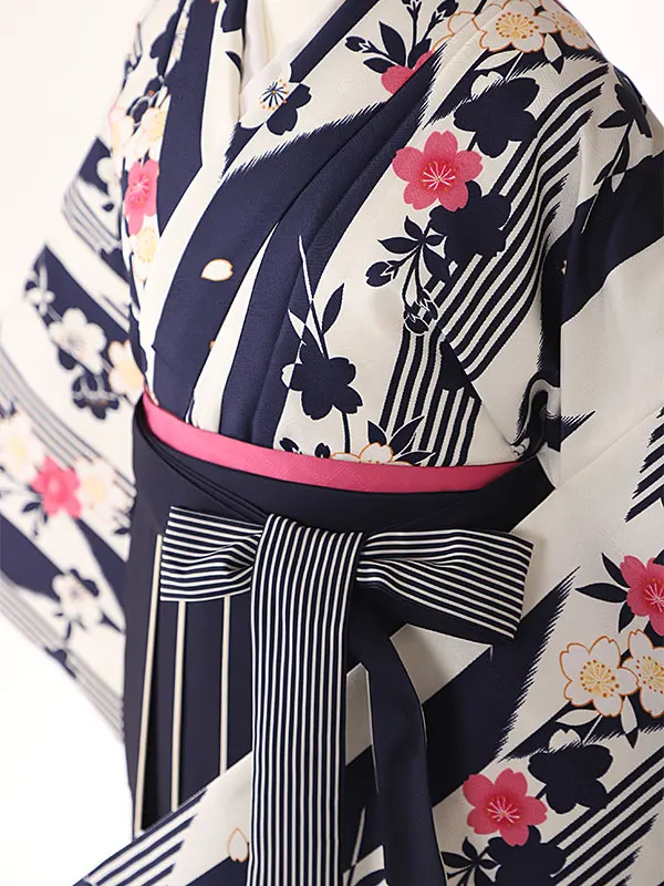 小学生卒業式女袴 桜 青ｽﾄﾗｲﾌﾟ0208