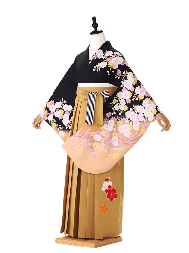 小学生卒業式女袴 黒 桜 0216