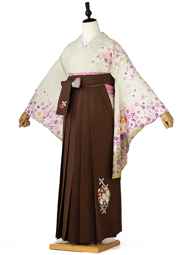 小学生卒業式女袴 緑 桜 0217