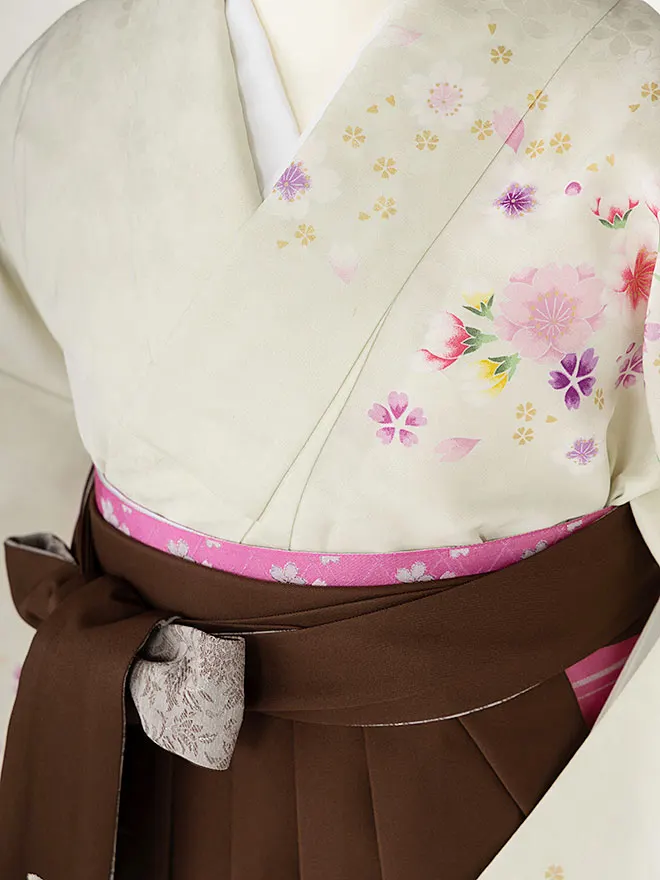 小学生卒業式女袴 緑 桜 0217