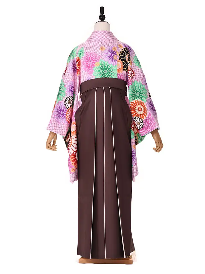 小学生卒業式女袴  鹿の子 菊 紫 0226