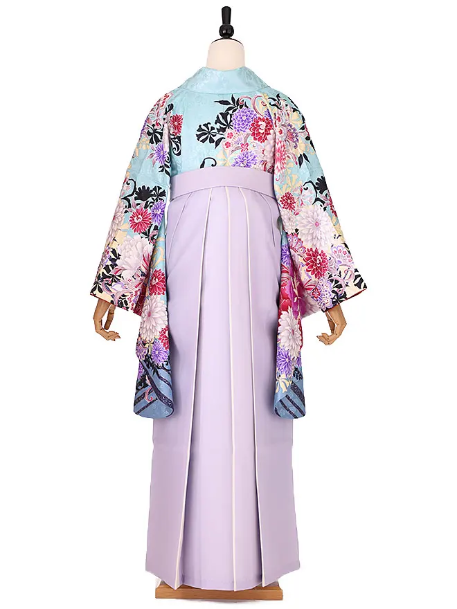 小学生卒業式女袴 水色 花尽くし 0231