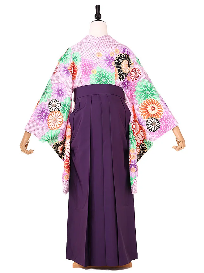 小学生卒業式女袴 鹿の子柄 紫 0242