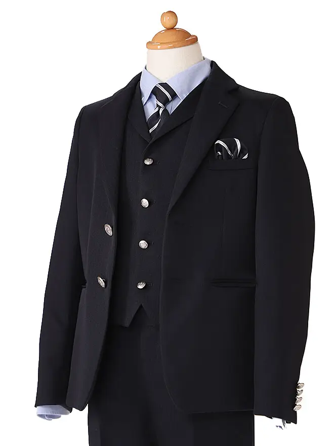 [男児スーツ]長ズボン/濃紺/ｽﾄﾗｲﾌﾟ柄ネクタイ 0003 160