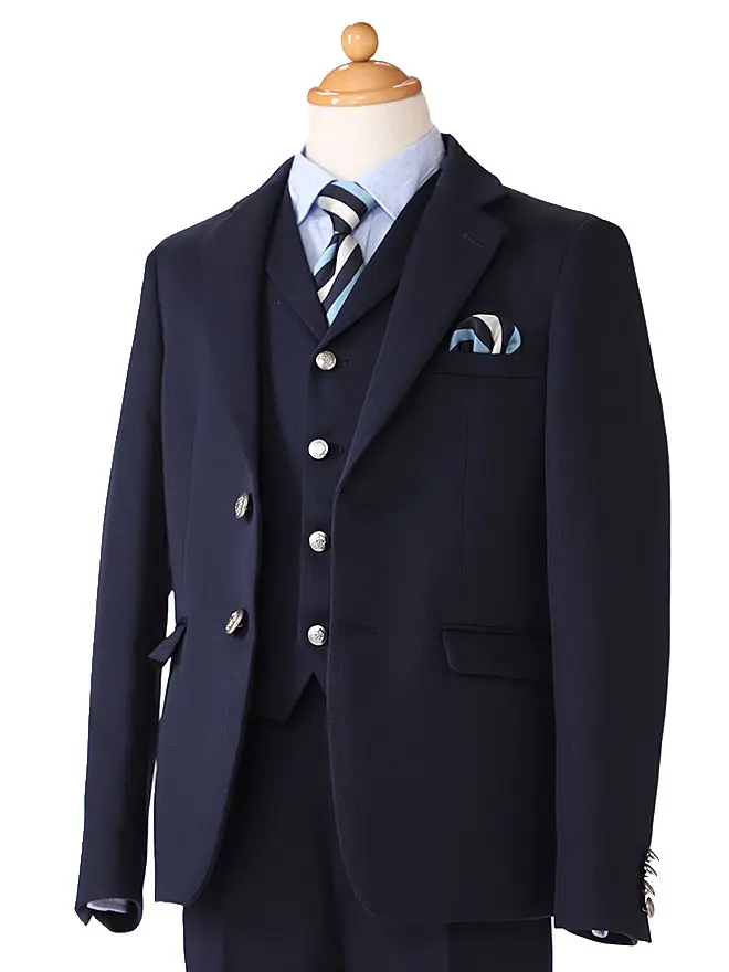 [男児スーツ]長ズボン/ブルー/ｽﾄﾗｲﾌﾟ柄ネクタイ 0004 160