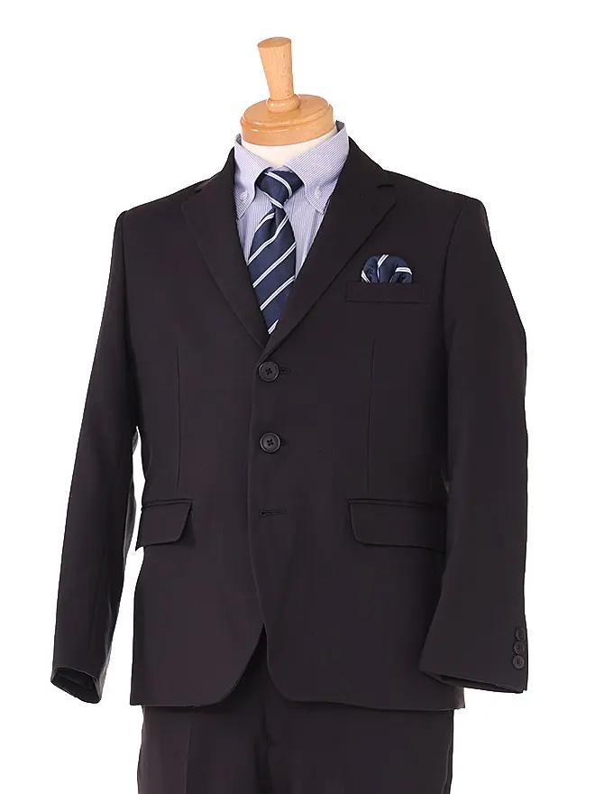 [男児ｽｰﾂ]ゆったりｻｲｽﾞE体 長ｽﾞﾎﾞﾝ/ﾌﾞﾗｯｸ/ 0015 140