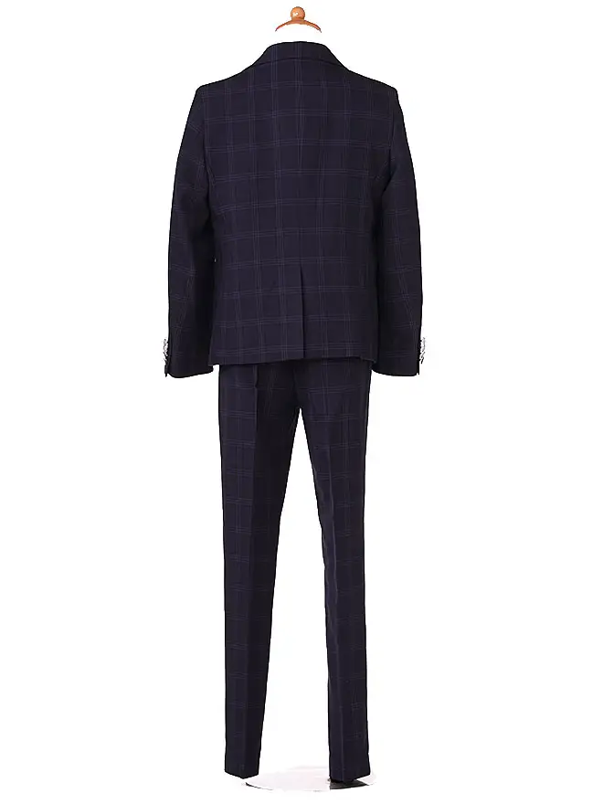 [男児ｽｰﾂ]長ｽﾞﾎﾞﾝ/ﾈｲﾋﾞｰﾁｪｯｸ/水玉ﾈｸﾀｲ 0019 140