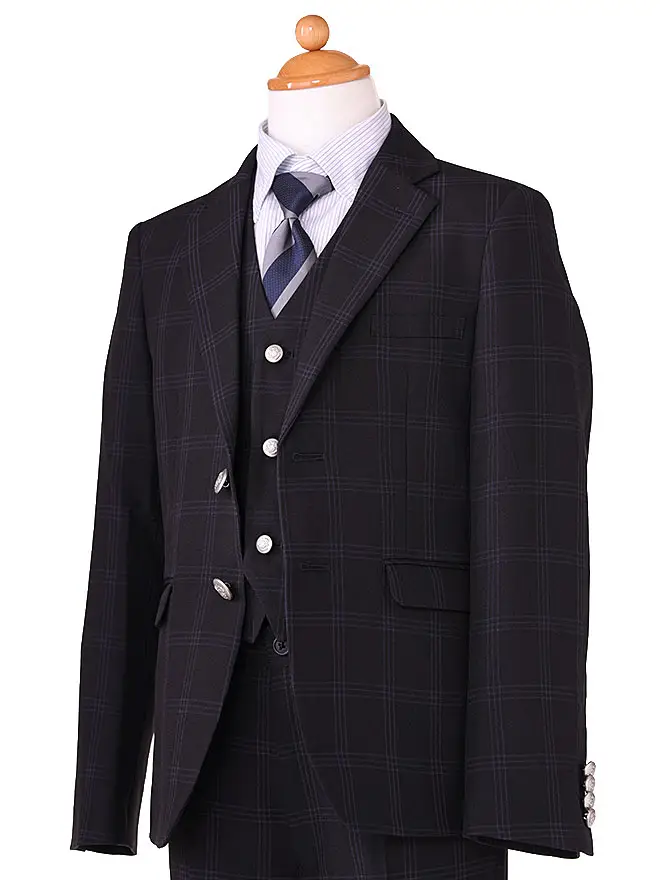 [男児ｽｰﾂ]長ｽﾞﾎﾞﾝ/ﾌﾞﾗｯｸﾁｪｯｸ/縞ﾈｸﾀｲ 0020 140