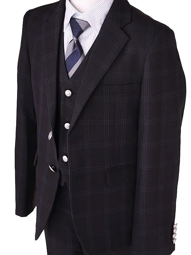 [男児ｽｰﾂ]長ｽﾞﾎﾞﾝ/ﾌﾞﾗｯｸﾁｪｯｸ/縞ﾈｸﾀｲ 0020 140