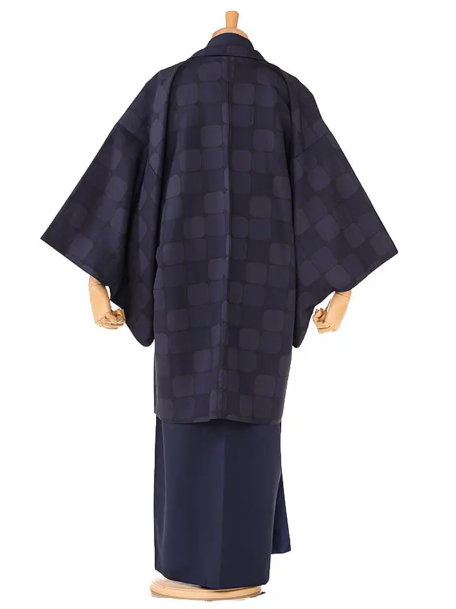 男きもの 羽織着物 紺 65