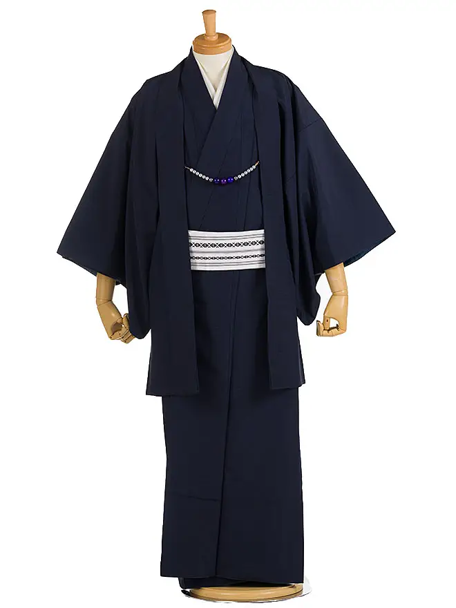 男きもの 羽織着物 紺 66