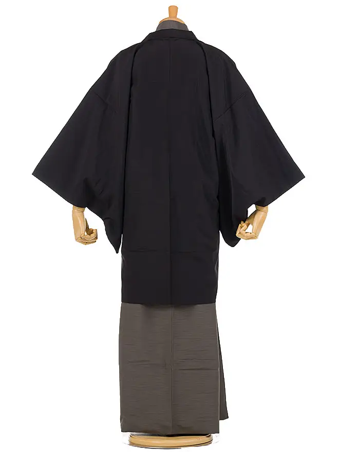 男きもの 羽織着物 黒×墨色  69