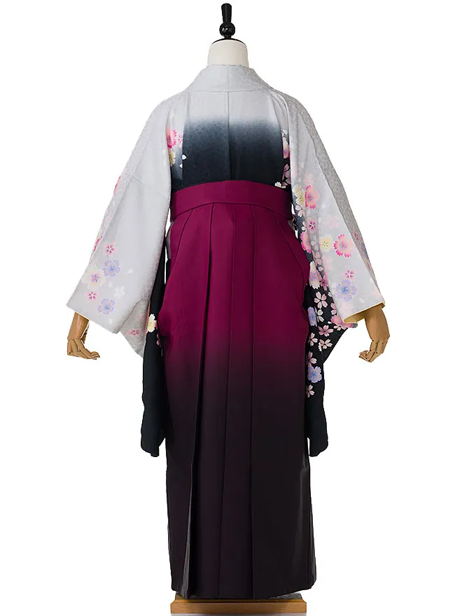 卒業式袴ﾚﾝﾀﾙ 教員向け 黒 桜 0024