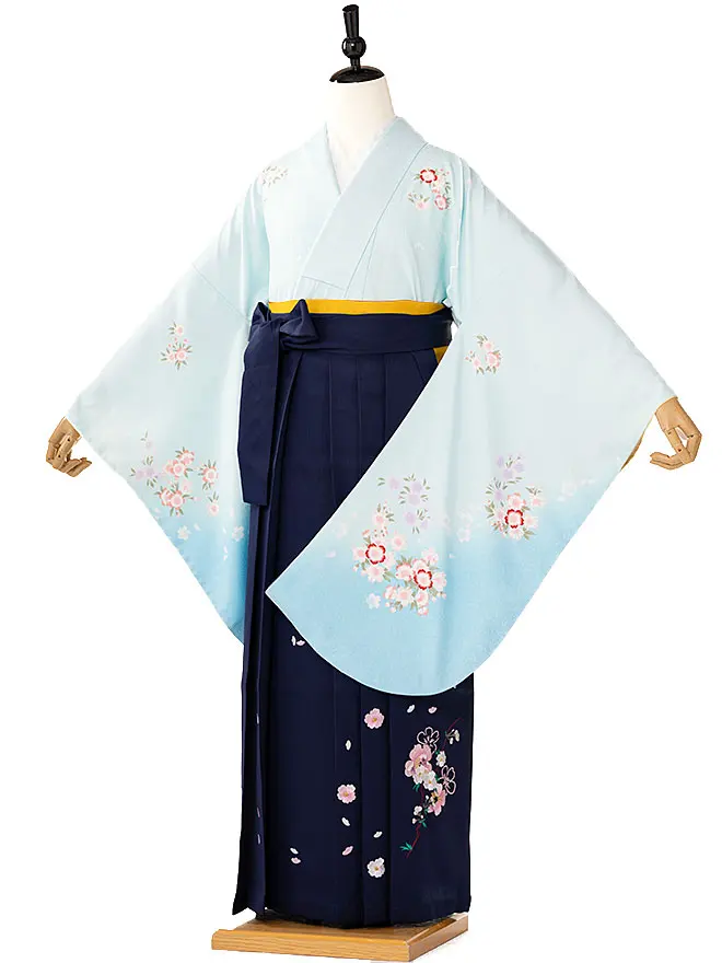 卒業式袴ﾚﾝﾀﾙ 教員向け hiromichi nakano 水色 桜 0031