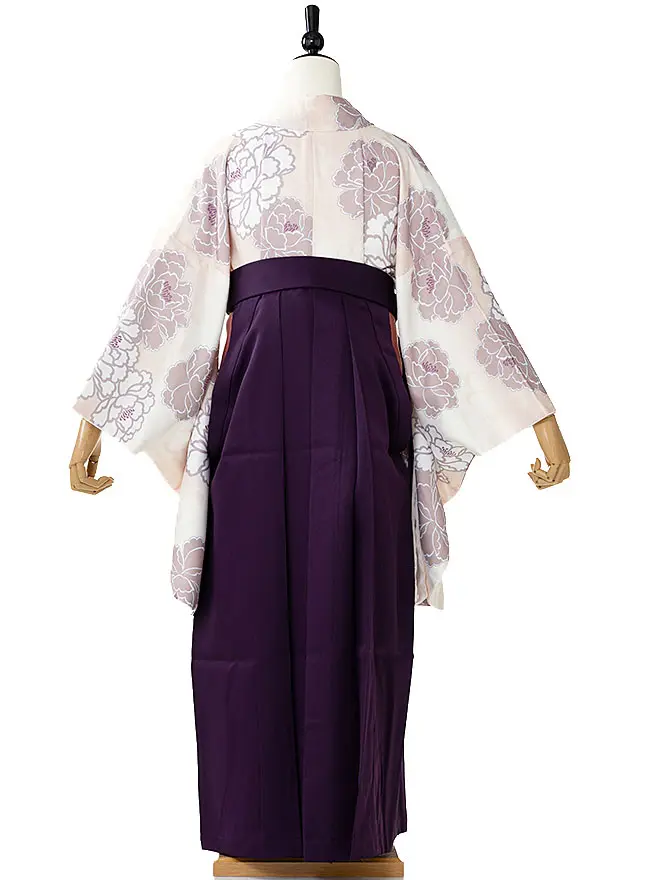 卒業式袴ﾚﾝﾀﾙ 教員向け くすみベージュ 大輪 0039