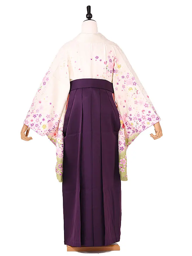 卒業式袴ﾚﾝﾀﾙ 教員向け 白 桜 0042