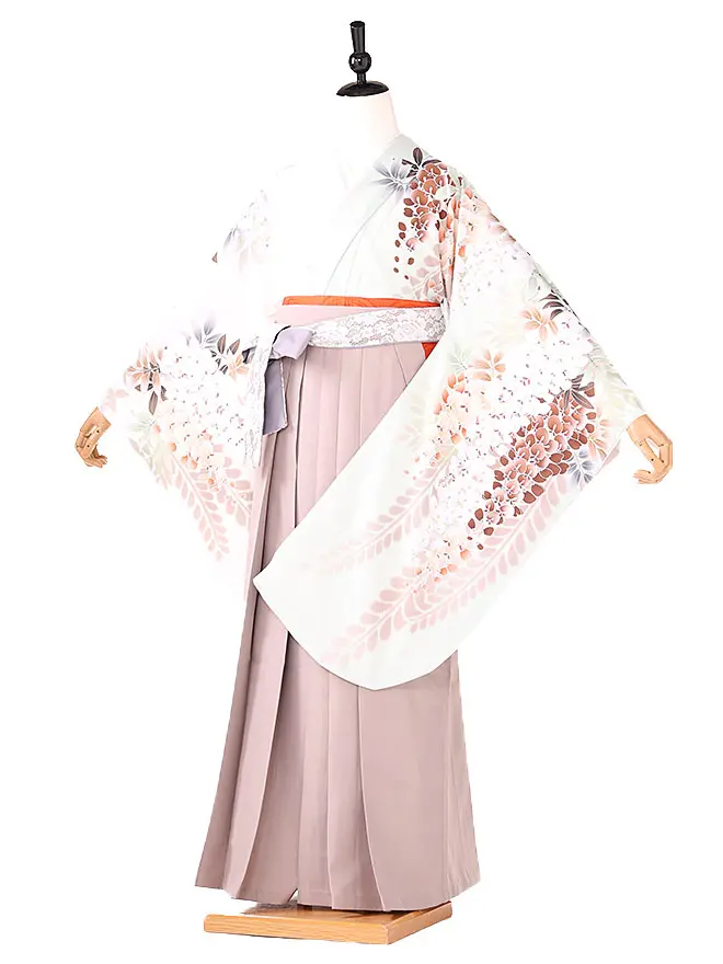 卒業式袴ﾚﾝﾀﾙ 教員向け 白薄い緑 0044