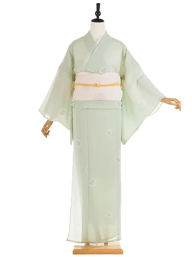 HANAE MORI 絽 緑 小紋  8105