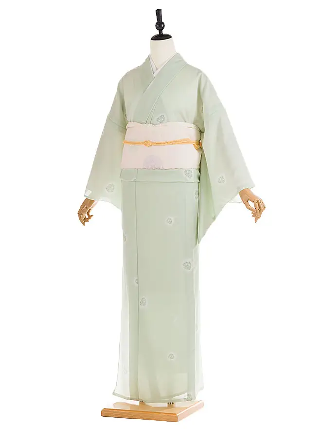 HANAE MORI 絽 緑 小紋  8105