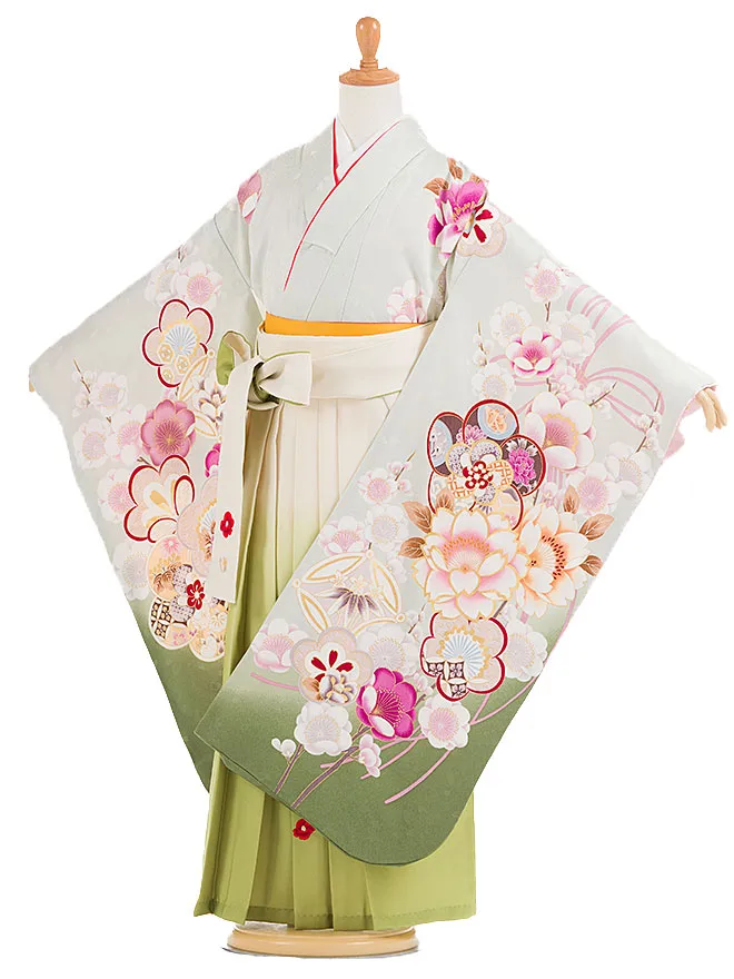 卒園式 (女の子) 緑 七宝梅桜 0034