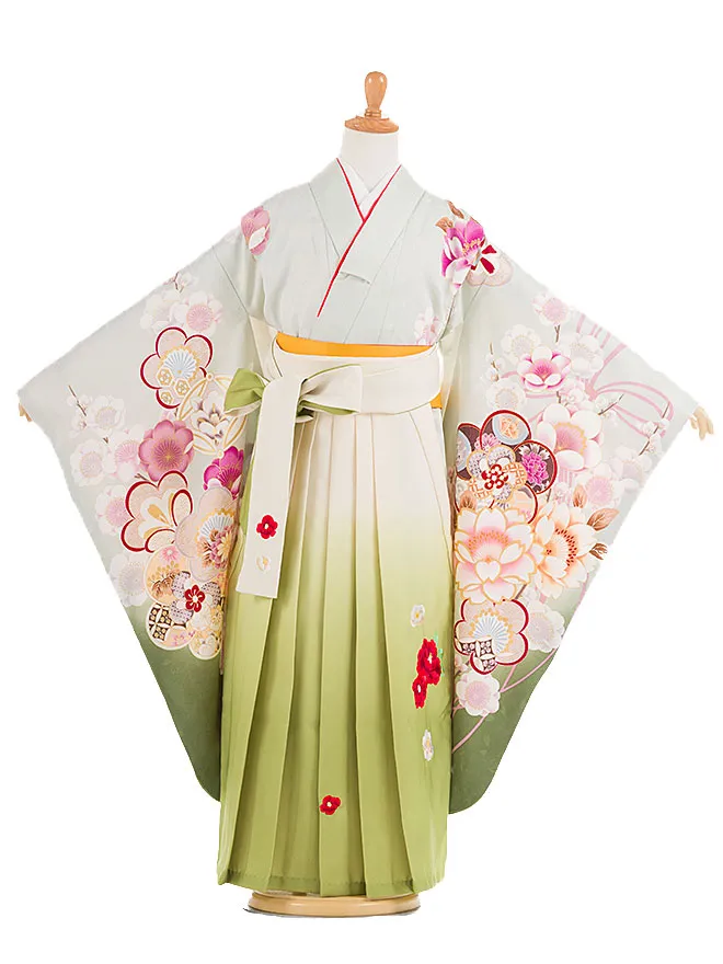 卒園式 (女の子) 緑 七宝梅桜 0034