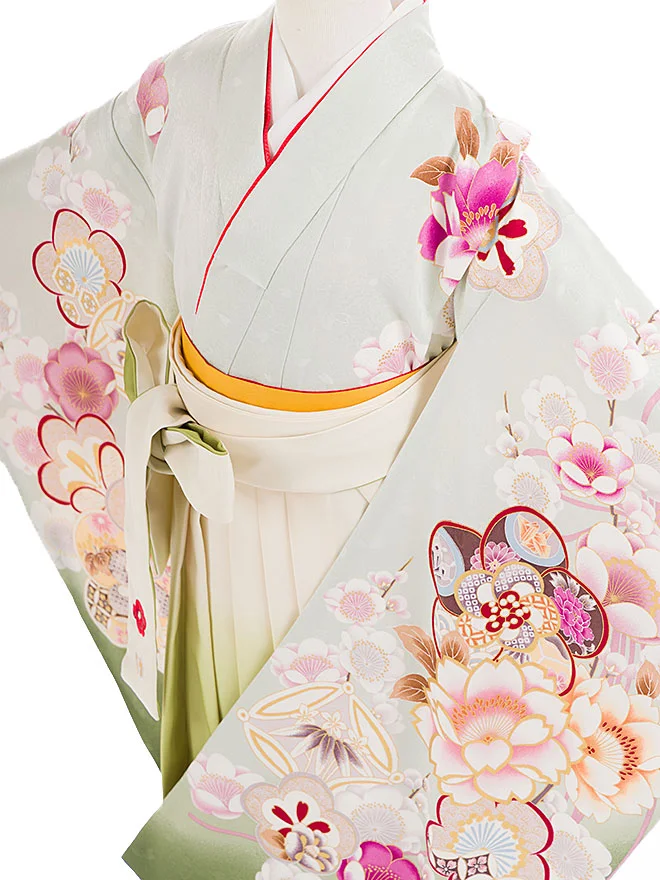卒園式 (女の子) 緑 七宝梅桜 0034