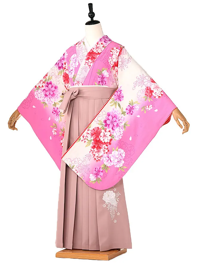 小学生 卒業式 かんたん袴(女の子)ﾏｾﾞﾝﾀﾞﾋﾟﾝｸ 牡丹 028