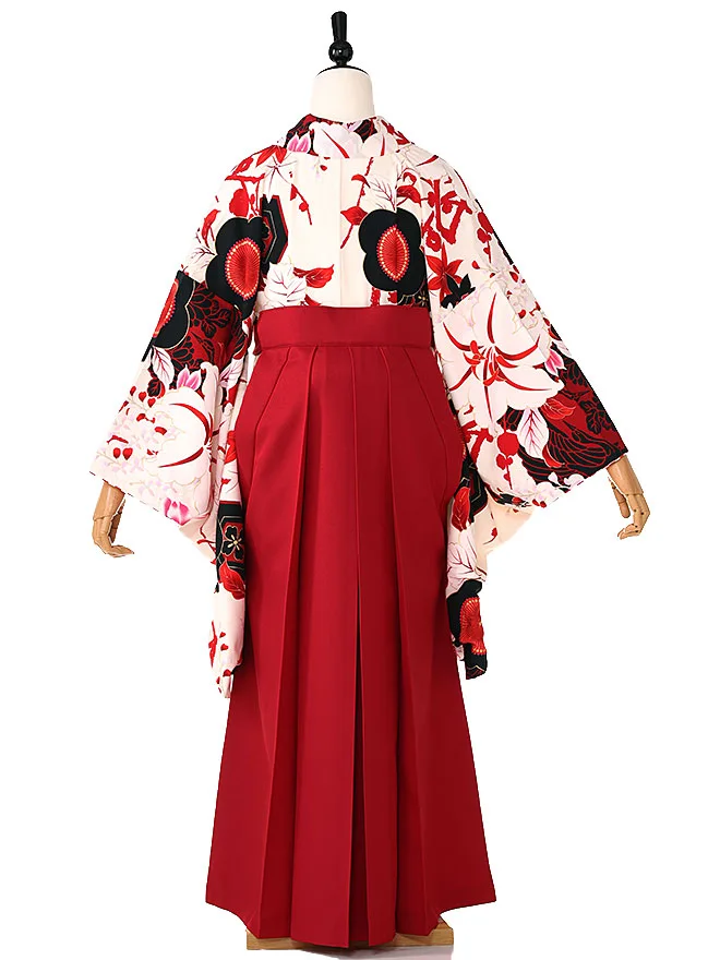 小学生 卒業式 かんたん袴(女の子) jpanstyle 白 038