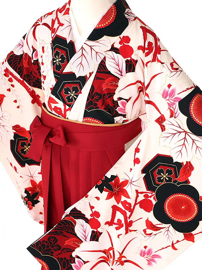 小学生 卒業式 かんたん袴(女の子) jpanstyle 白 038