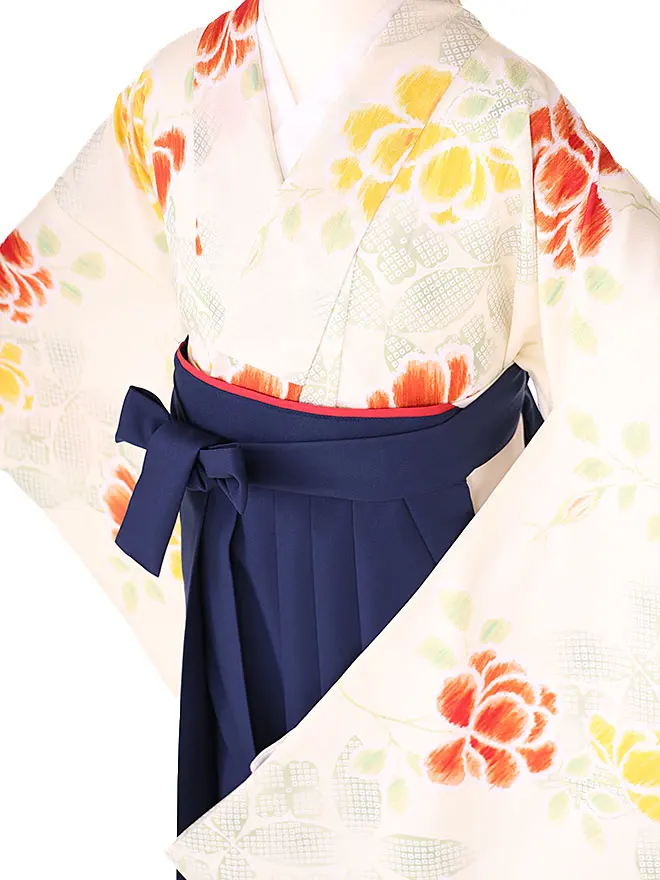 小学生卒業式かんたん袴(女の子) 薄黄緑 七宝 055