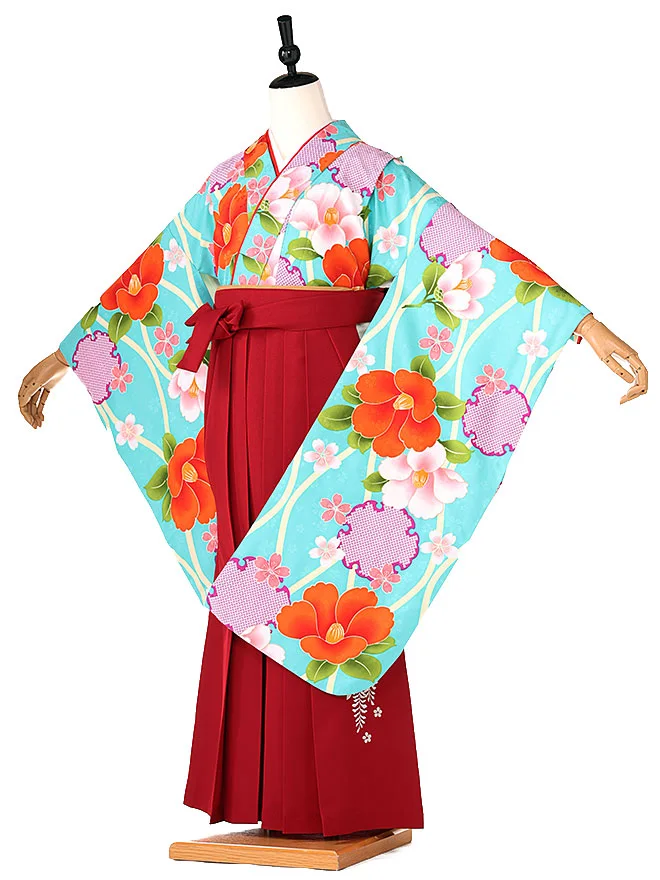 小学生卒業かんたん女袴  小町kids 夢千代 椿 061