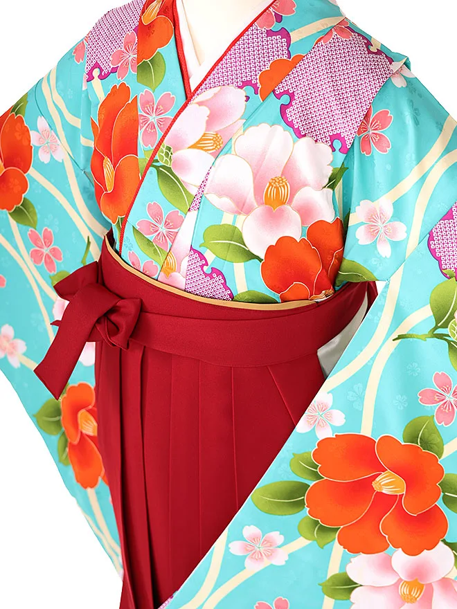 小学生卒業かんたん女袴  小町kids 夢千代 椿 061