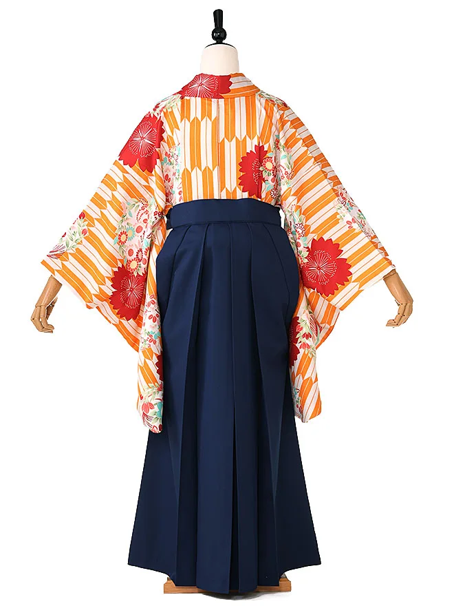 小学生卒業かんたん女袴 hiromichinakano ｵﾚﾝｼﾞ 矢羽 065