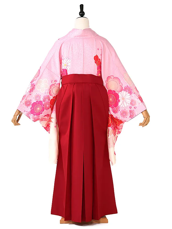 小学生卒業式かんたん袴(女の子) ピンク 梅桜 067