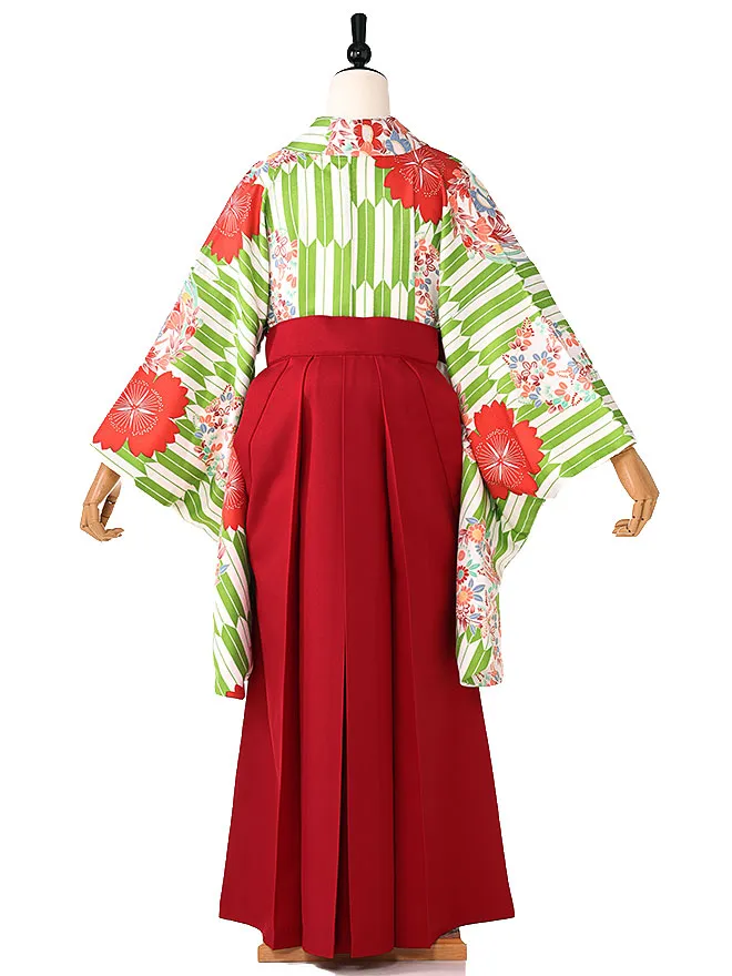 小学生卒業かんたん女袴 hiromichinakano 緑 矢羽   072