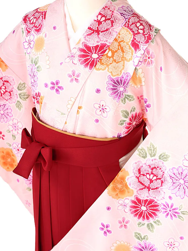 小学生卒業式かんたん袴(女の子)薄ピンク 疋田桜  077