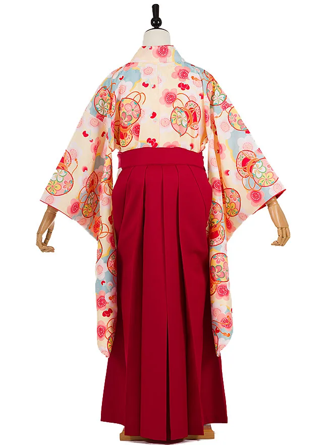 小学生卒業式かんたん袴(女の子)黄色 桜小槌 090