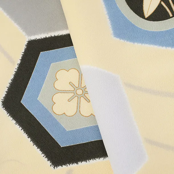 男児産着/T094/ベージュ/亀甲 茶 水色