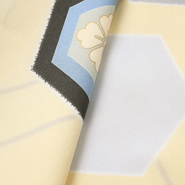 男児産着/T094/ベージュ/亀甲 茶 水色