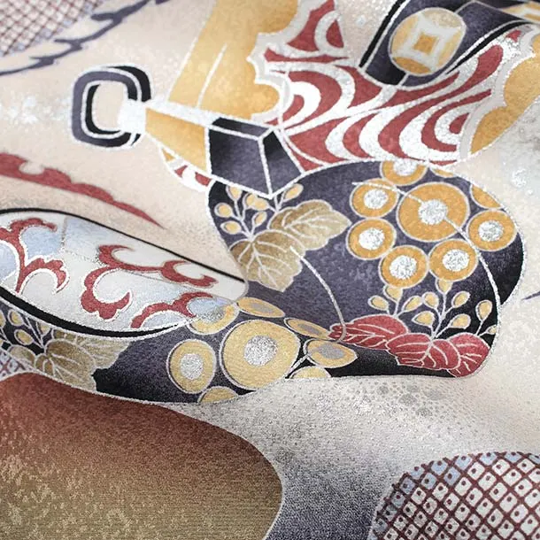 【正絹】男児産着/T103/黒 鷹・兜