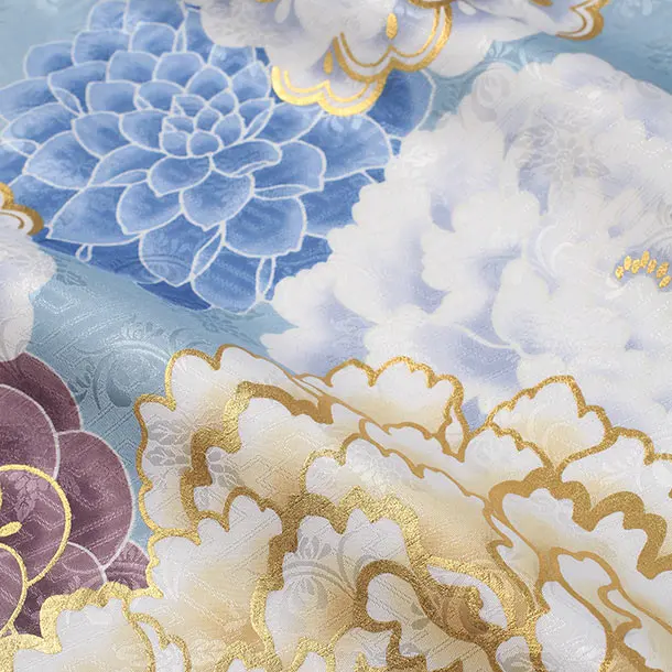 男児産着/T107/水色 大花